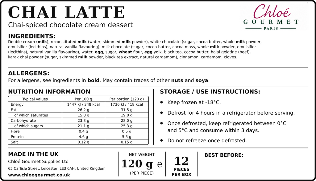 Chai Latte (12 pcs)