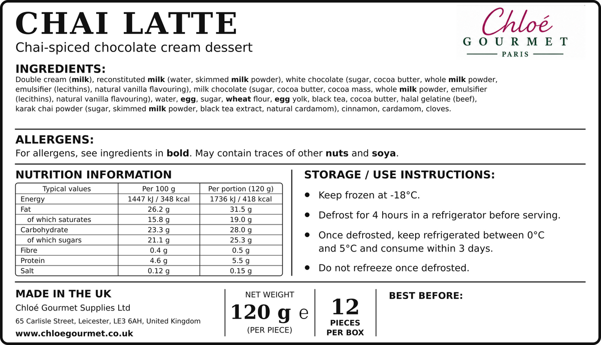 Chai Latte (12 pcs)