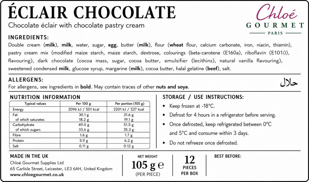 Chocolate Eclair (12 pcs)