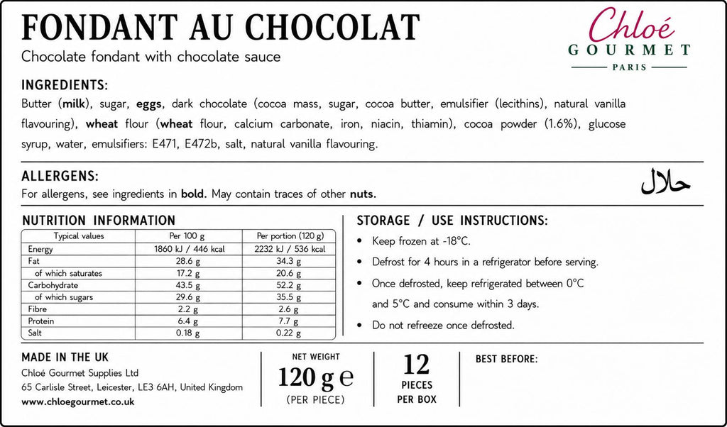 Fondant au Chocolat (15 pcs)